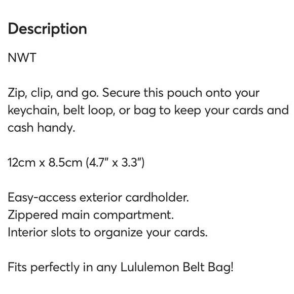 🩶Lululemon Silver Drop Clippable Card Pouch🩶 - Picture 6 of 13